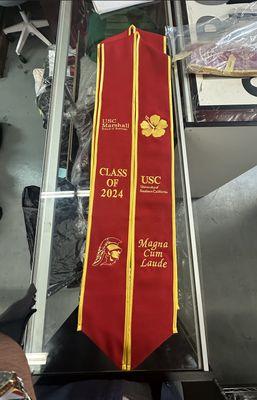 The finished sash was exactly what I had asked for!