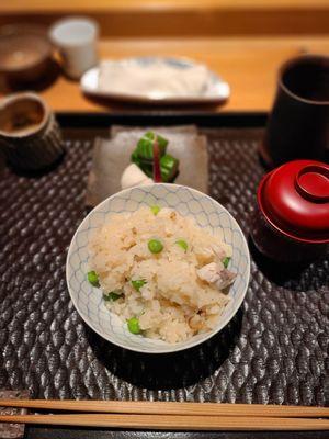 Nodoguro Rice with English Peas