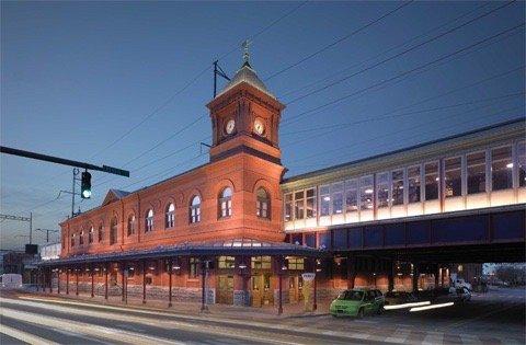 Wilmington Train Station at dusk