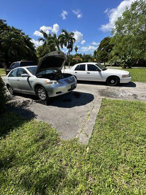 this customer values convenience  At home oil change delivered for his 2008 Toyota Camry and 2010 ford police interceptor