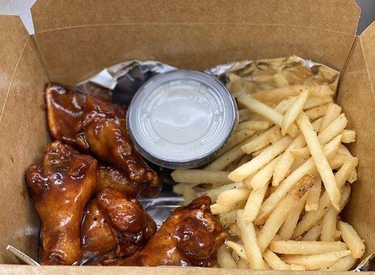 6 piece Wangs and fries for $9.00!