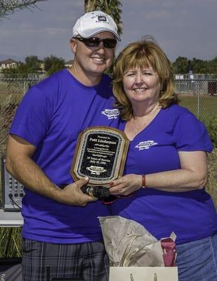 Patti receiving her service award