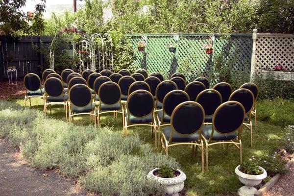 set up for an intimate garden wedding