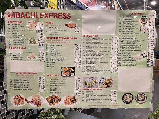 New Menu Prices... photo taken 2/26/22.