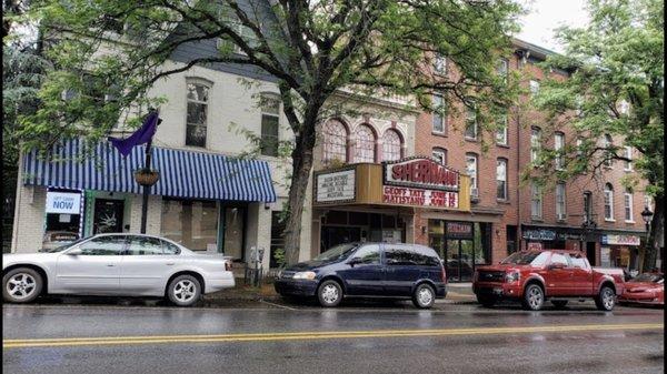 Street parking in front of Sherman theater.