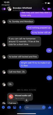 Explaining to me that my locker is safe