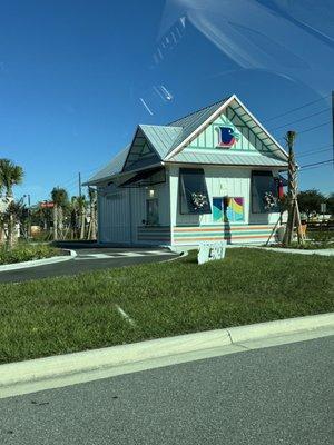 Small and cute with a drive-thru