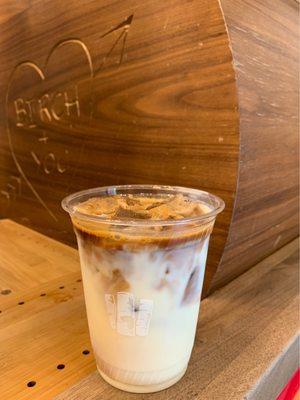 Iced oat latte $4.80 with student discount (6/17/21)