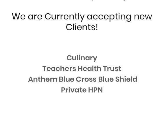 We are Currently accepting new Clients!