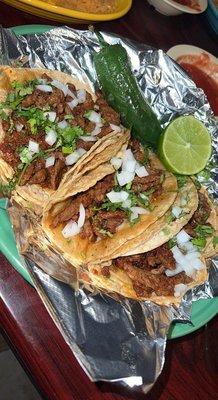 Steak / Chorizo tacos