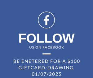 Follow us on facebook to be entered for a gift card!