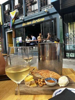 the rind cheese is one of the cows milk and it was AMAZING; both were amazing and the bread was warm and crispy