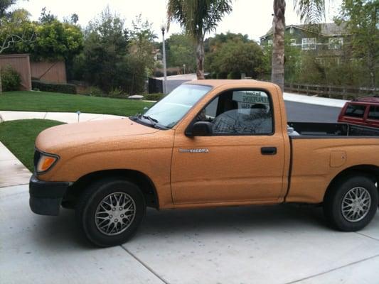 Ben's truck (yes, he wallpapered it!)