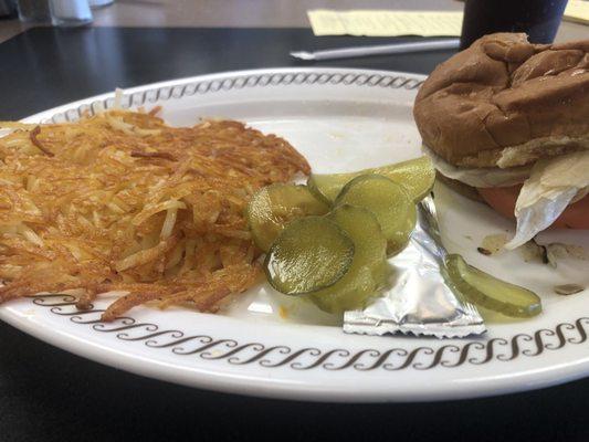 Deluxe Cheeseburger Plate with Hash Browns