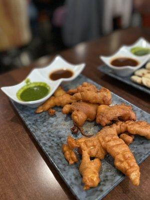 State fair corn dogs? Nope. Overly battered pakora