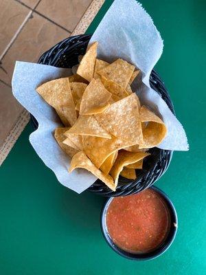 Complimentary chips and salsa