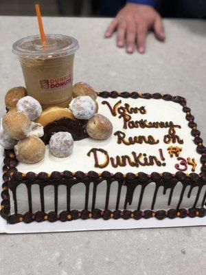 #VolvoRunsOnDunkin  Ice Cream Cake for the grand opening provided by the 5026 George Washington HWY location!