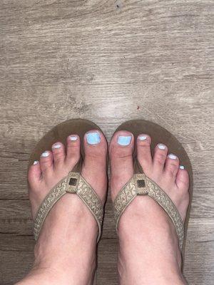 Pedicure... I was the only person in the shop. There's no reason my polish should look this sloppy.