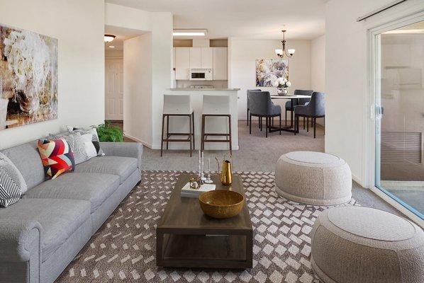 Living room at Cornerstone Apartments in San Ramon, CA 94582