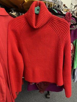 Adorable cropped red sweater only $4