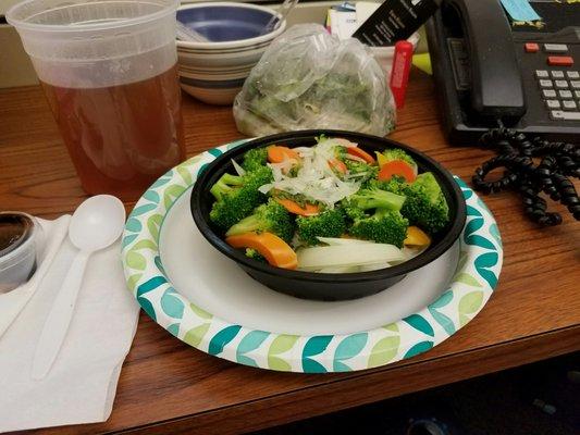 Veggie pho I assembled myself at my desk!