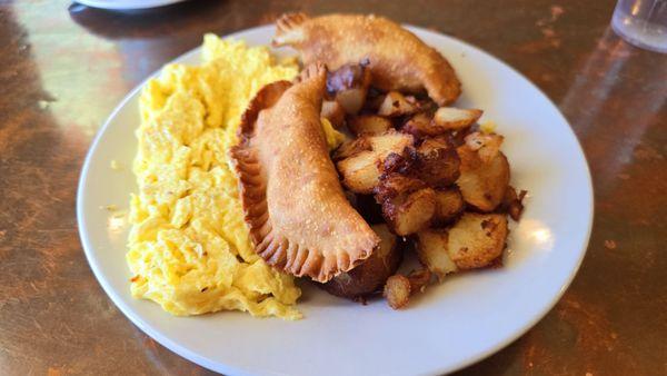 Empanada and eggs