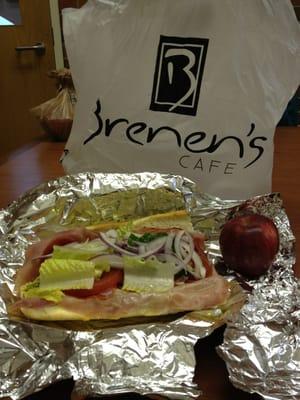 brenen's to go: Italian sandwich and apple