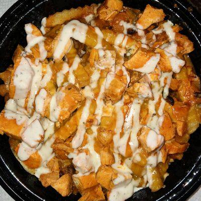 Buffalo bleu cheese fries, nice and hot!