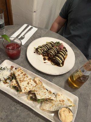 Braised Bison Enchiladas and Elk Quesadilla