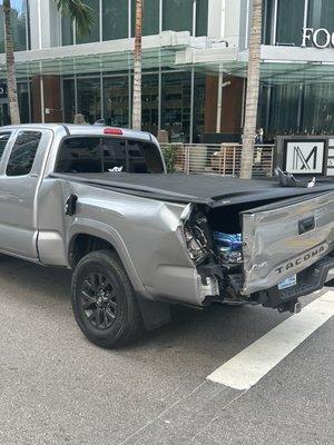 Damage to rear end