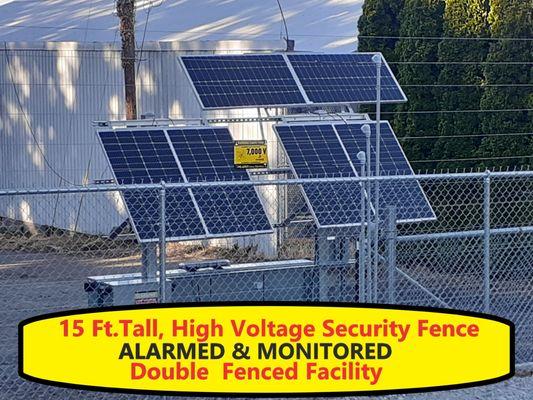 24/7 monitoring to ensure the safety of your belongings. Our property is equipped with 7000 volt security fences and alarms.