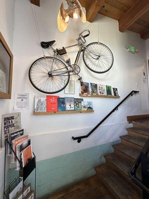 Top landing of the staircase.  This leads to the community event room and more of the bookstore.