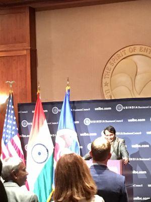 Attorney Niranjan Adhikari attending a meeting at the U.S. Chamber of Commerce with the Minister of Commerce and Industry, India