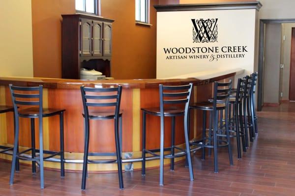 Tasting bar at Woodstone Creek Winery & Distillery