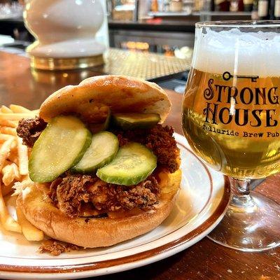 Fried Chicken Sandwich with housemade pickles