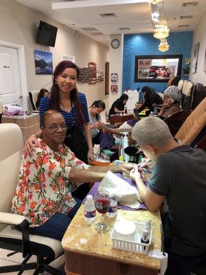 Great place the young lady behind him, Goldy, is awesome beautician. Check these guys out.