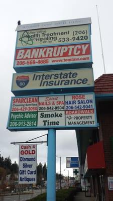 Business sign (Rose Hair Salon in lower right)