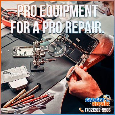 We use professional equipment to work on your phone, iPad and computer repairs.