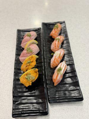 Toro-uni- salmon belly nigiri