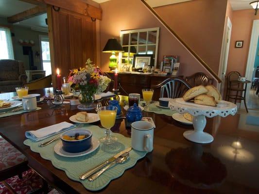 Breakfast in our dining room