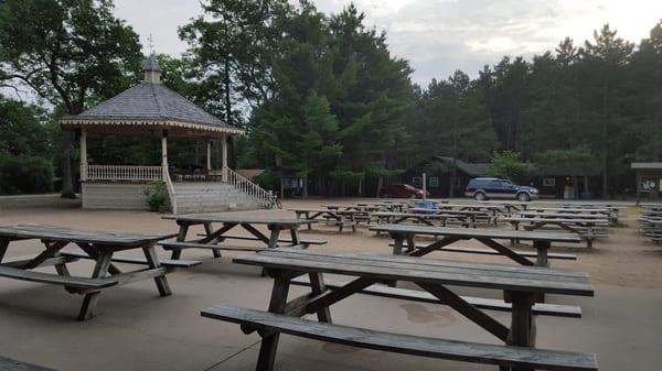 Band pavilion + picnic tables