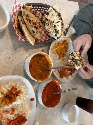 CHICKEN TIKKA MASALA  BUTTER CHICKEN GARLIC NAAN