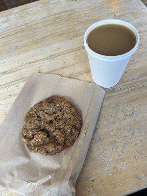 Chewy coconut chocolate pecan cookie