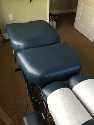 Chiropractor table reupholstery