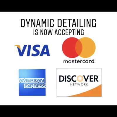 Payment Methods (Visa, MasterCard, American Express, Discover & Cash)