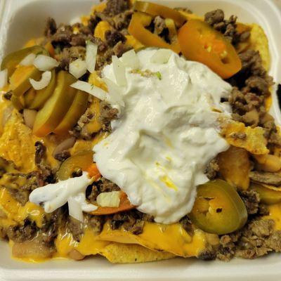 Asada nachos