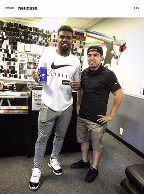 Ezekiel Elliott from the Dallas cowboys visiting us here at the shop and getting something special done