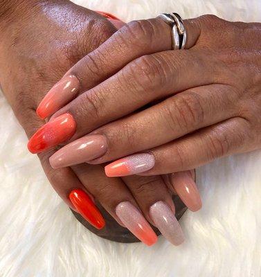 Ombré nails - Orange Crush