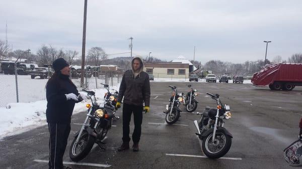 Our first class of the year and there was still snow on the side of the parking lot. But the area we used was clean and ready to use