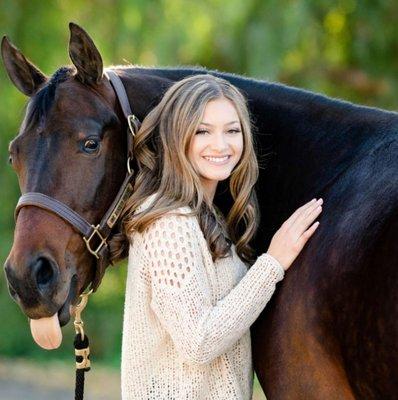 Natural makeup for equine photo shoot